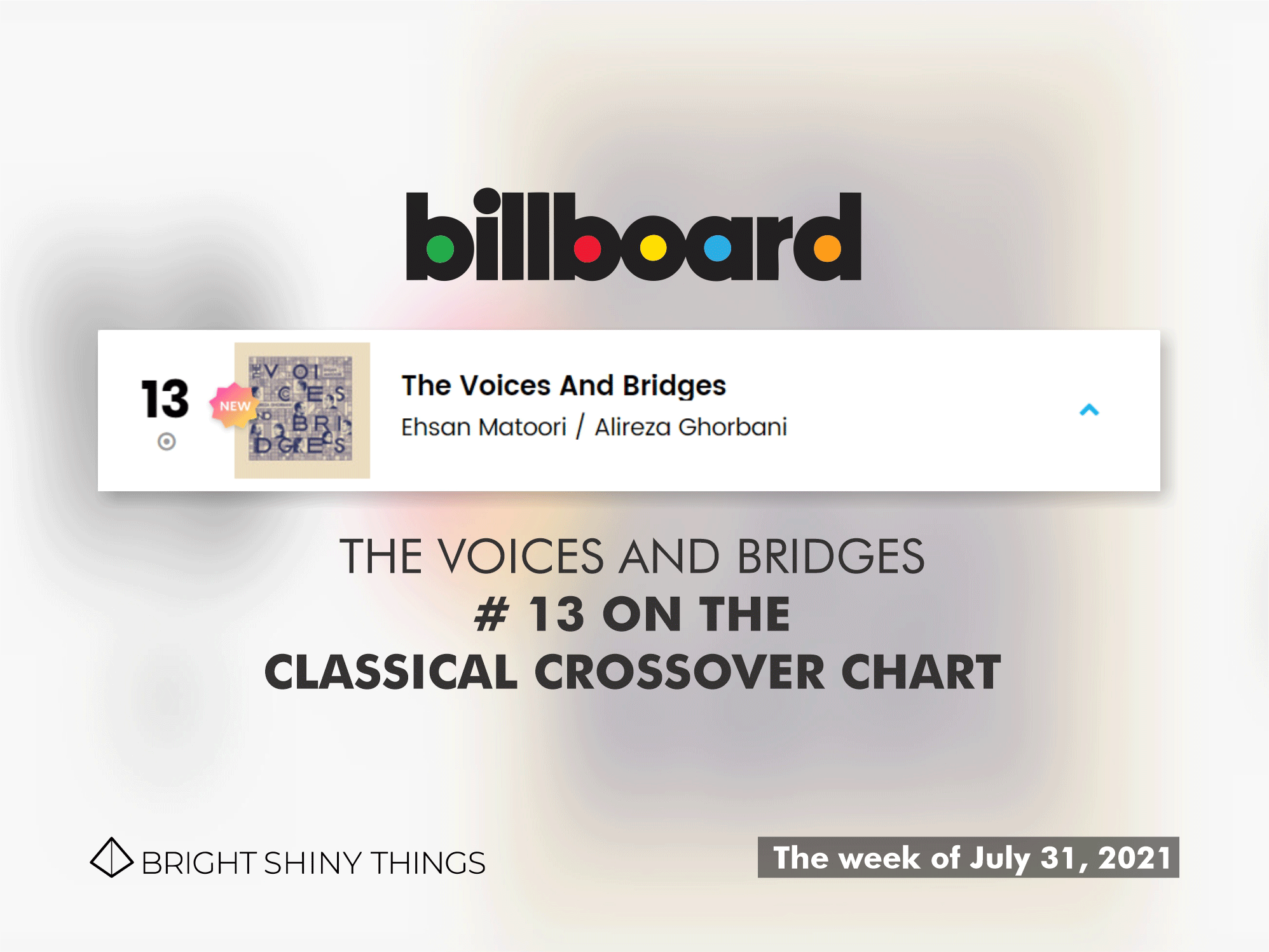 Billboard: THE VOICES AND BRIDGES- # 13 ON THE  CLASSICAL CROSSOVER CHART